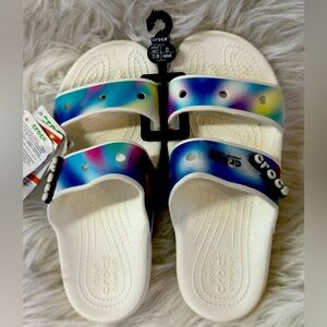 NWT Crocs Women's Multicolor Slip-On‎ Sandals Size 7
